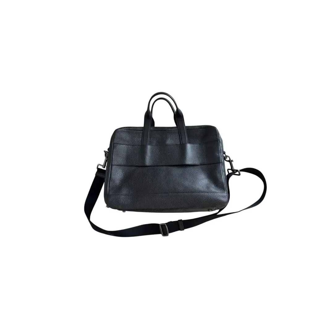 Coach Unisex Black Pebbled Leather Hamilton Business Travel Briefcase OS